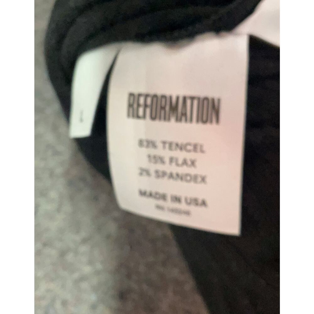 Reformation Black Knit V Neck Jaelyn Mini Dress Size L NWT Feminine Minimalist - Picture 7 of 7